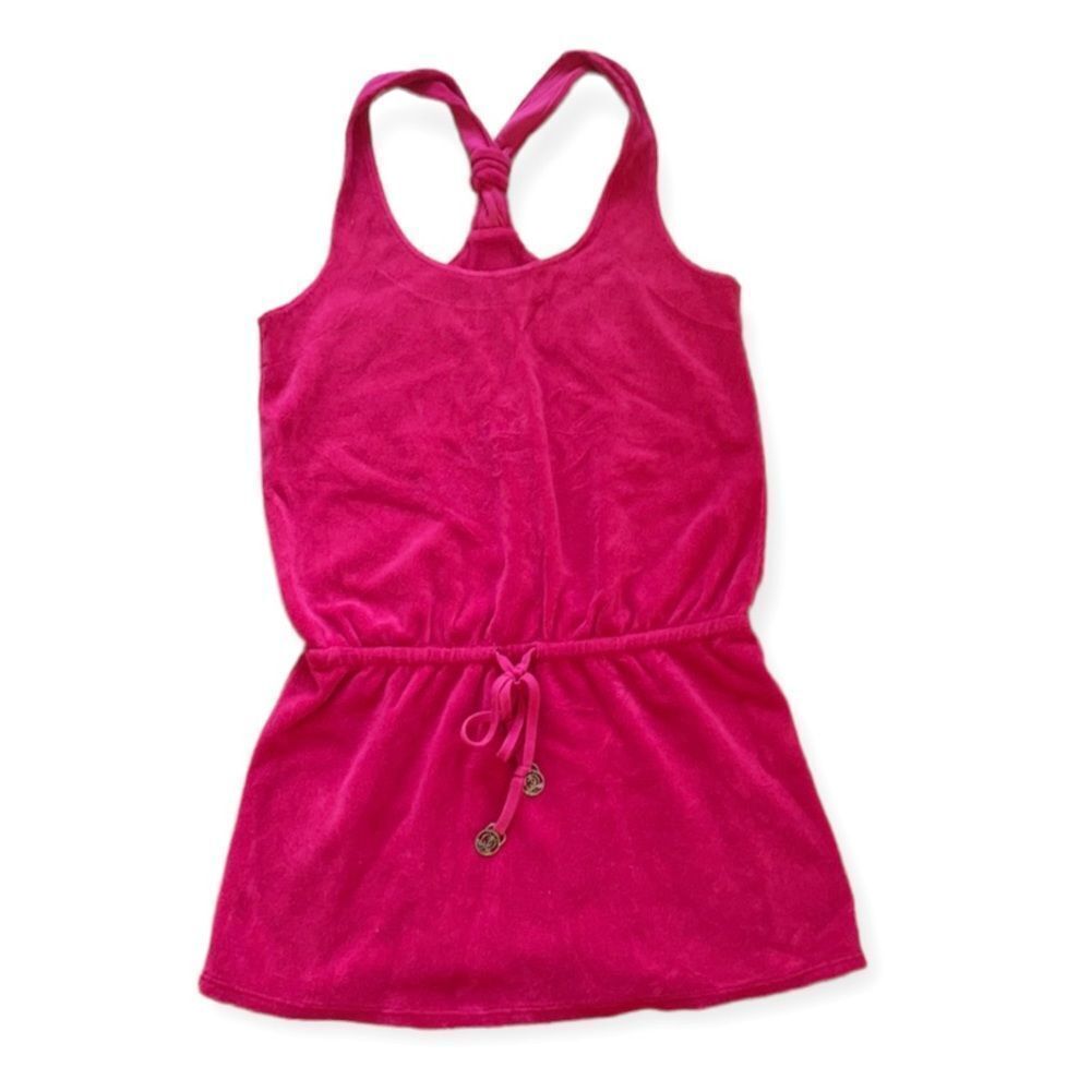 ☀️SALE☀️ VTG Juicy Couture Y2K Hot Pink Terrycloth Racerback Mini Dress size: XS